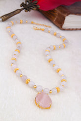 Collana in quarzo rosa